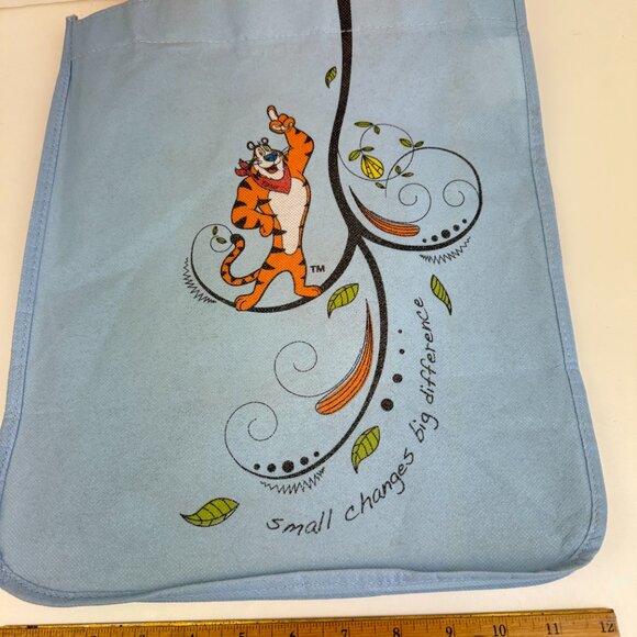 Kellogg Tony the Tiger Character Reusable Tote Bag 2013 Blue Orange Cloth Thin - Picture 5 of 14